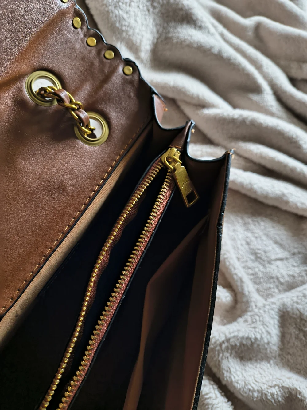 Brown Signature Canvas Turnlock Shoulder/Crossbody Bag